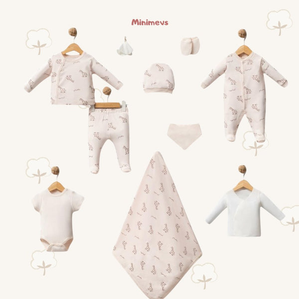 Zürafa Baskılı 10'lu Hastane Çıkış Seti