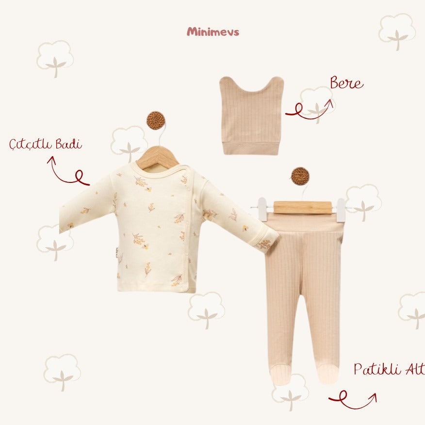 Arı Desenli 3'Lü Body Takım