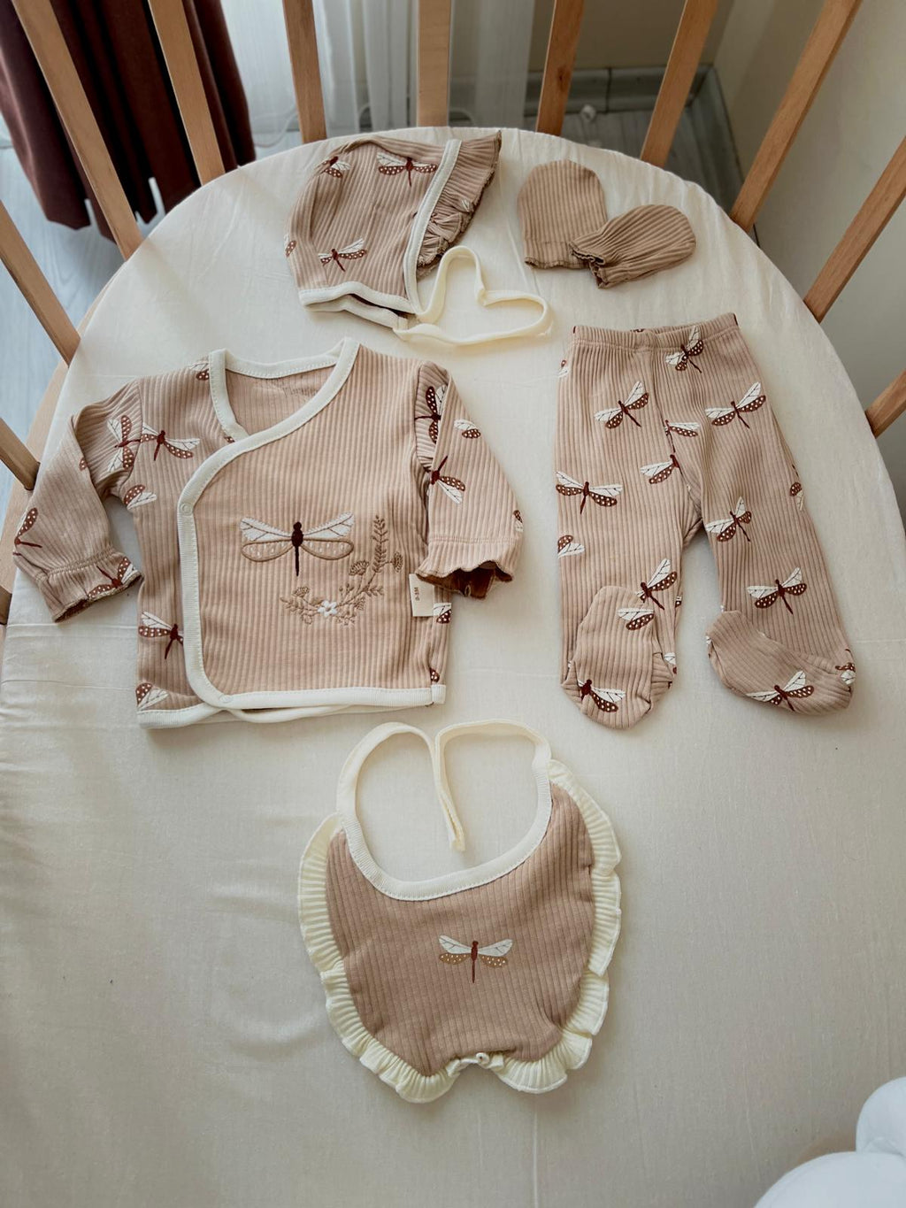 Kelebek Desenli 5'li Hastane Çıkış Seti