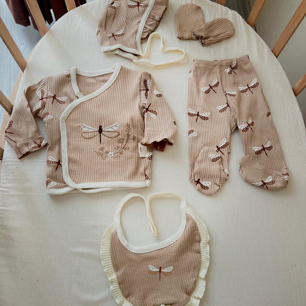 Kelebek Desenli 5'li Hastane Çıkış Seti