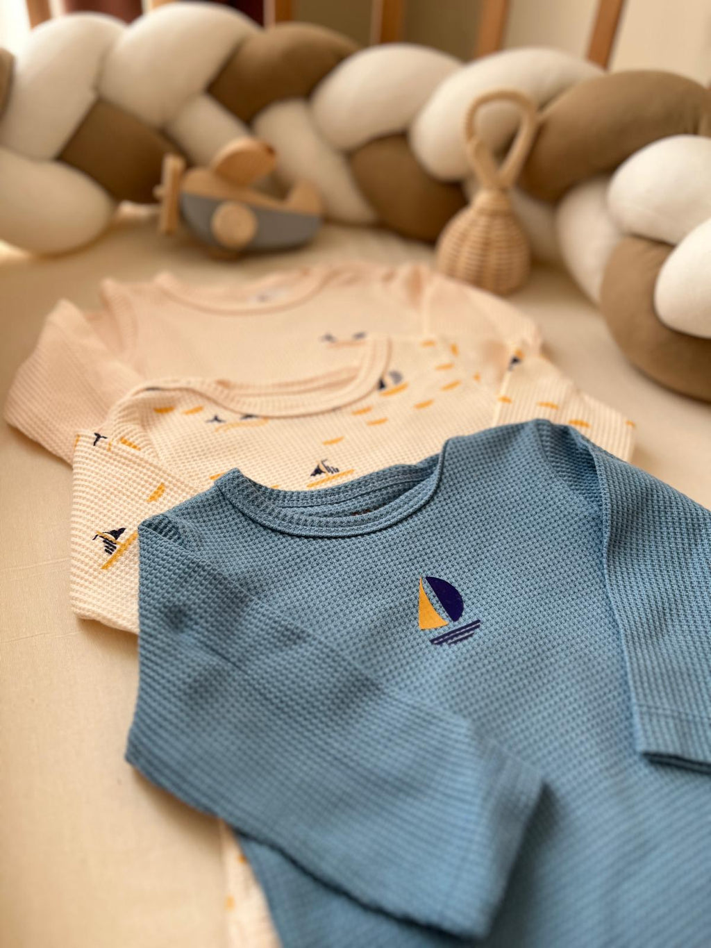 Yelken Desenli 3'lü Body