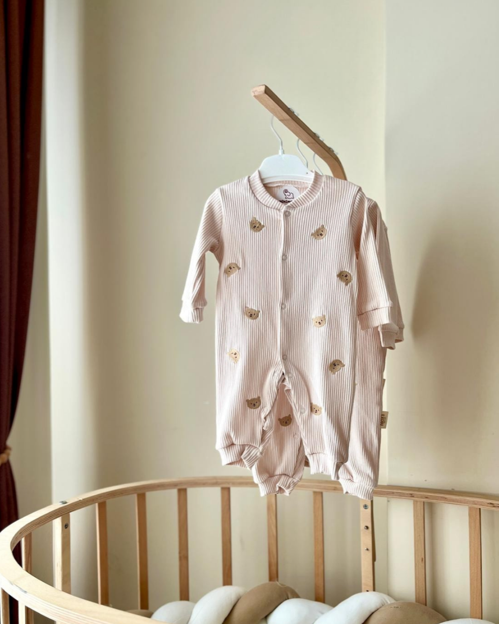 Minik Ayı Nakışlı Bebek Tulum