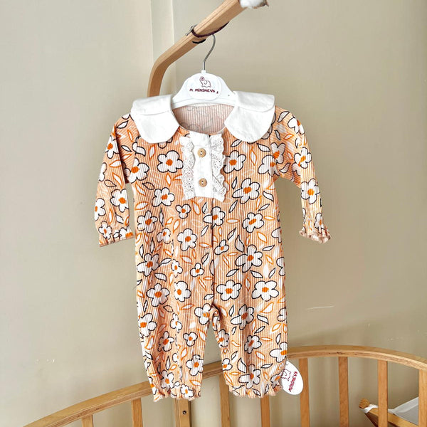 Fırfır Detaylı Eva Çiçekli Tulum