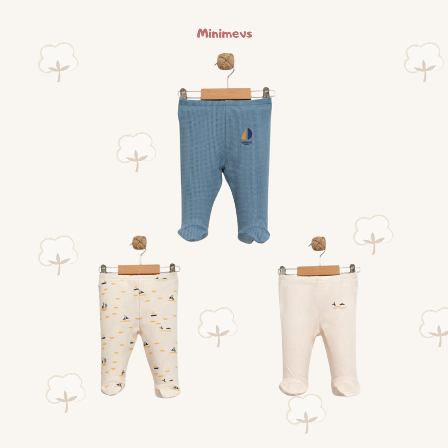 Yelken Desenli 3'lü Patikli Alt