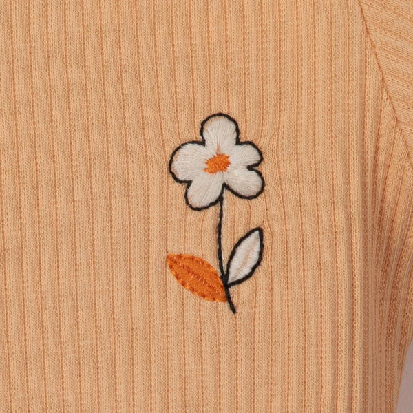 Eva Çiçek Baskılı Kız Bebek 3 lü Body