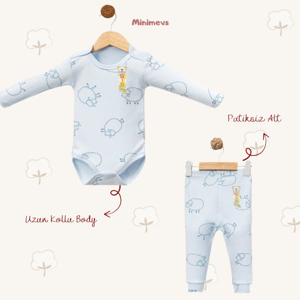 Koyun Desenli Alt Üst Takım