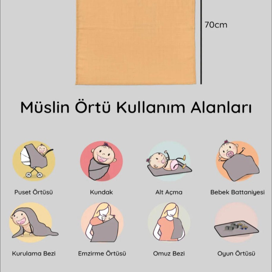 Müslin Örtü 6 lı